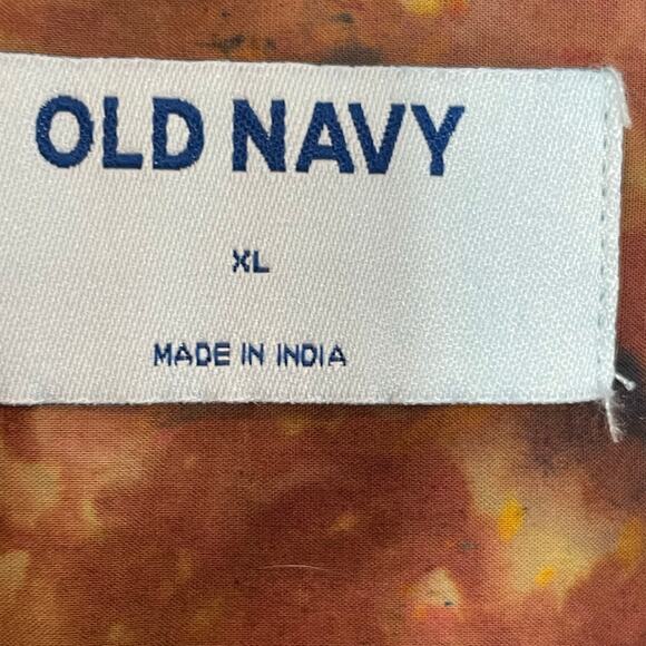 handmade tie dyed men's short sleeve camp shirt desert tones star sunburst - Picture 4 of 10